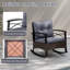 Winston Porter 3 Pcs Patio Rocker Set With 2-tier Coffee Table & Soft Seat Back Cushions Outdoor