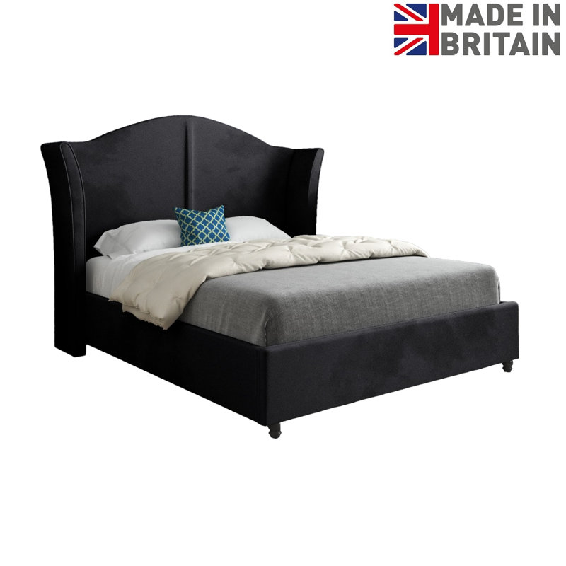 Anastasha Upholstered Bed, Black, Kingsize (5')