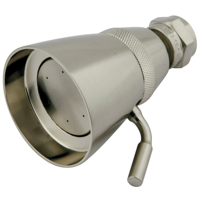 Pomme de douche à jet rond en laiton 2-1 / 4 po Kingston, Nickel brossé