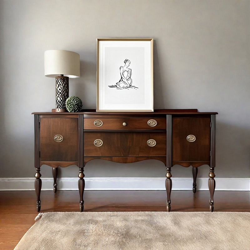 Retro Multifunctional Practical Console Table, 35.43" H x 64.96" W x 19.69" D