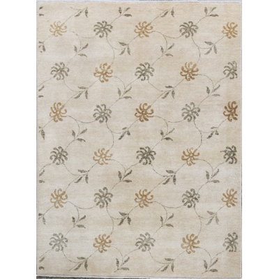 Hand-Knotted High-Quality Beige Area Rug