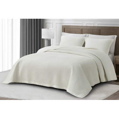 Silky Cooling Eucalyptus Tencel Lyocell Diamond Stitch Quilt Set