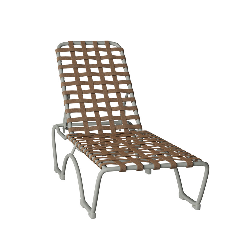 Kahana Outdoor Metal Chaise Lounge, Sonora Vinyl, Shell