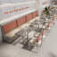 Banc rembourré en similicuir de style industriel