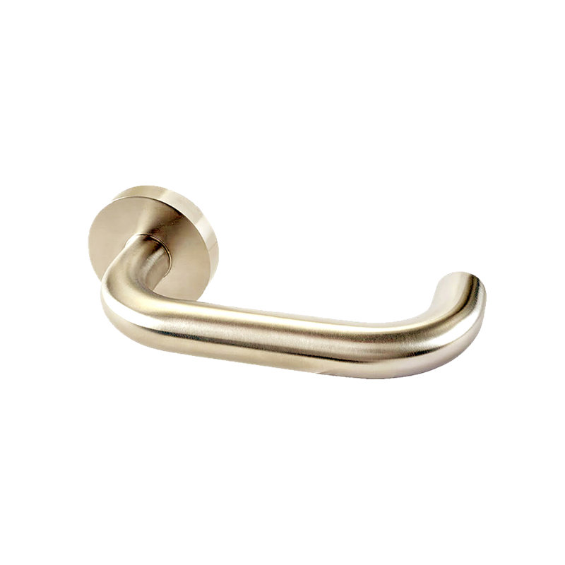 Ensemble Alpine Lever 01 avec rose rond, 2.75", Laiton satiné, Passage (couloir et garde-robe)