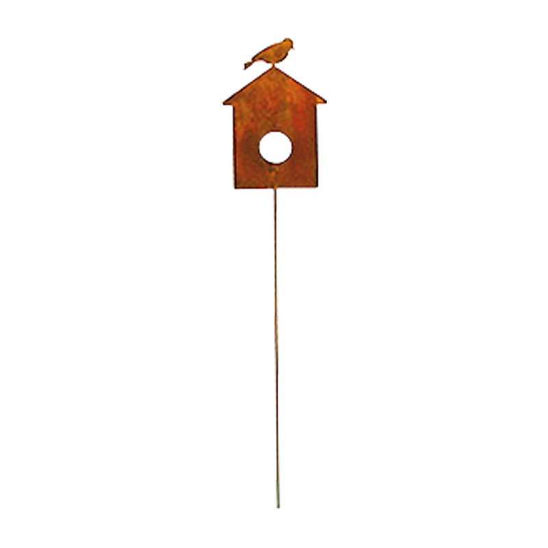 Bird House - Rusted Garden Stake