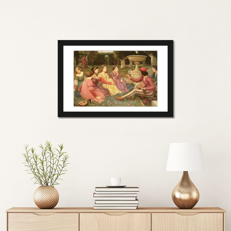 «The Decameron, 1916» par John William Waterhouse, reproduction sur toile, H 16 po x l 24 po x P 1 po, Blanc