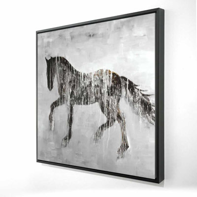Horse Brown Silhouette Farm Animal Canvas - Home Decor Wall Art