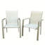Ensemble de 2 chaises de jardin pour l'extérieur, jardin, bord de piscine, structure de couleur noire-596787475