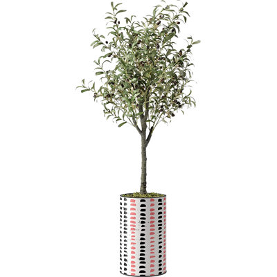 Arbre artificiel avec effet de ligne alternatif rouge et noir Signleader, faux olivier pour salon, chambre à coucher, bureau - 5,67 pieds (68 po)