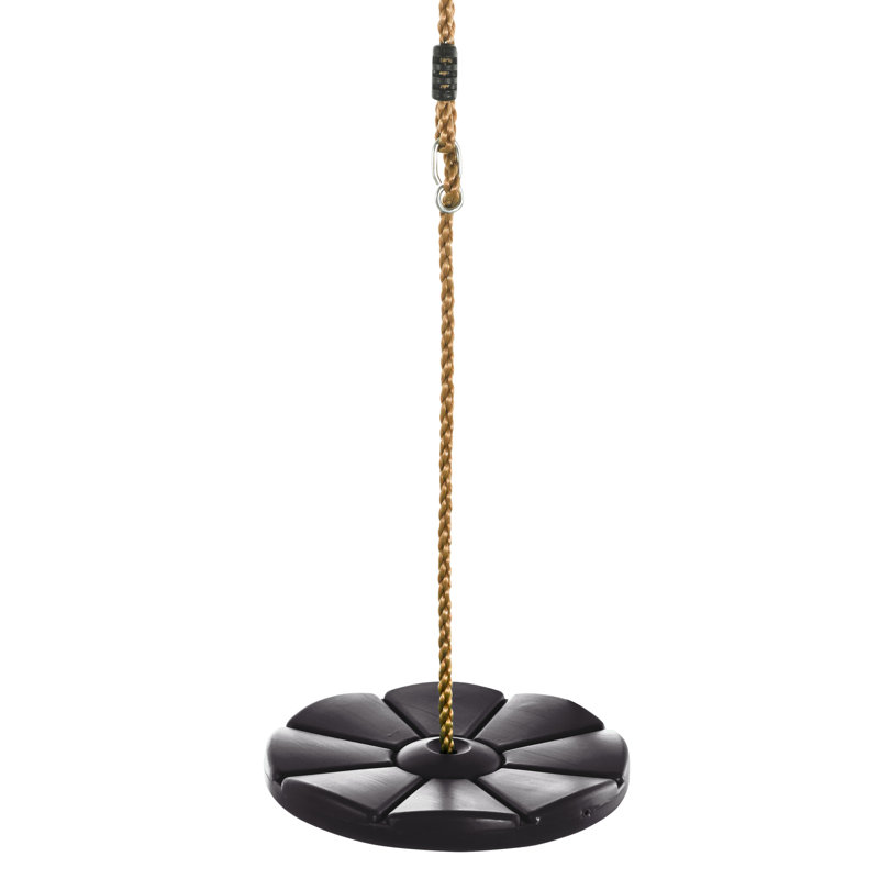 Machrus Swingan Cool Disc Swing With Adjustable Rope - Fully Assembled, Black