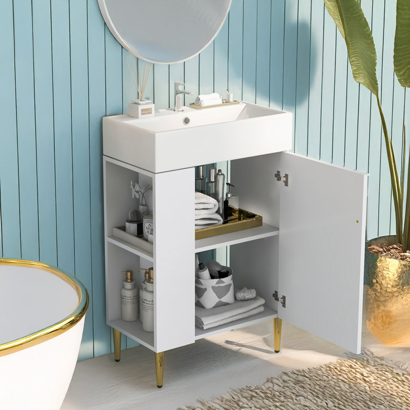 Meuble-lavabo blanc 21,6 po