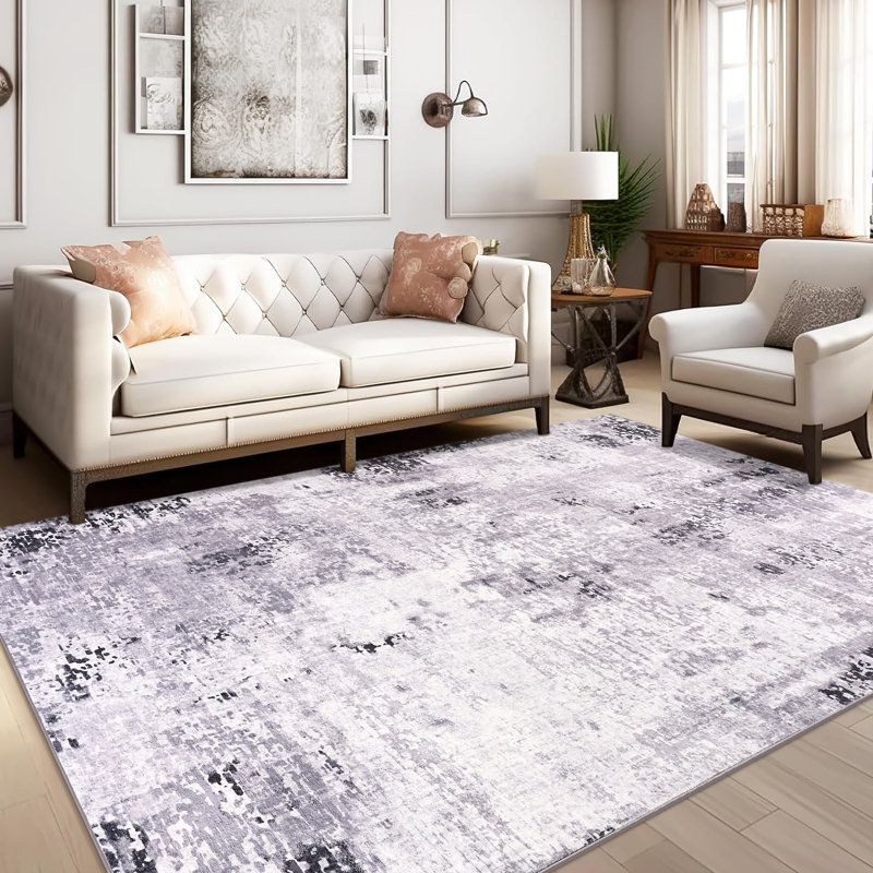 Tapis moderne antidérapant et lavable Fillender, Rectangle 4pi x 6 pi