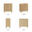 Buffet Seyla 79 cm (31 po) avec pieds en bois massif, 2 tablettes réglables et 2 portes cintrées et cannelées, beige-571009475-571009479