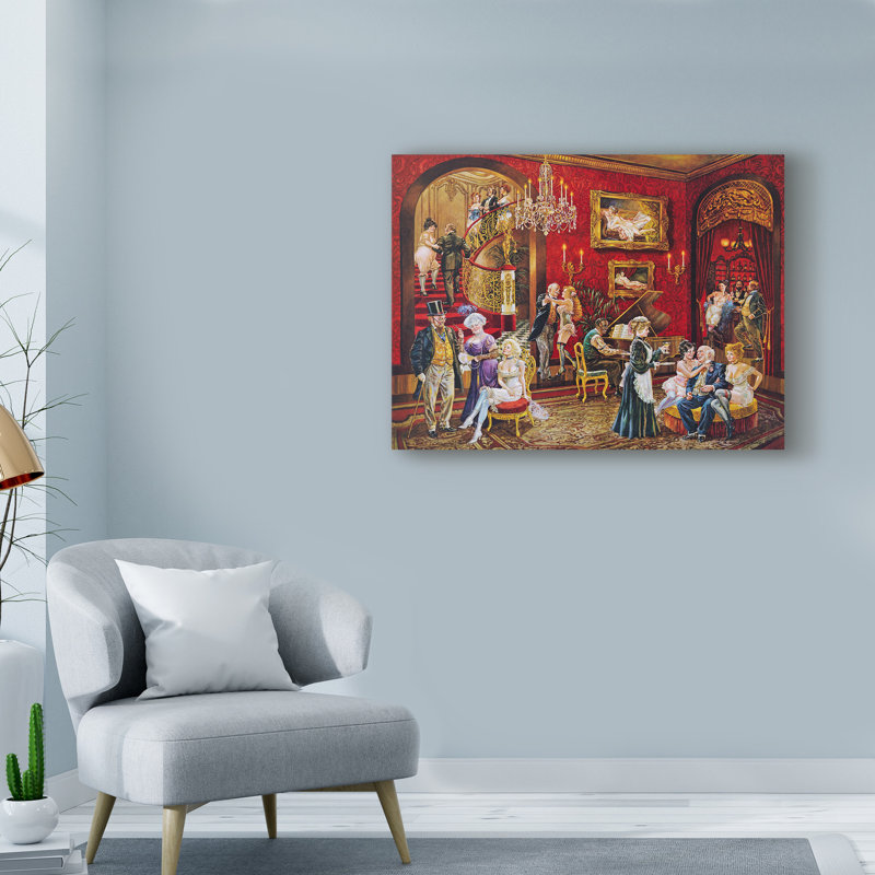 « the bordello », reproduction de peinture à l’acrylique sur toile tendue, H 24 po x l 32 po x P 2 po