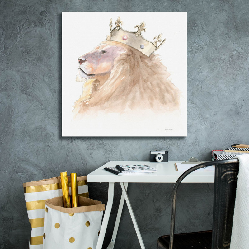 Art mural sur toile Epic Graffiti «Jungle Royalty 1 C» par Myles Sullivan, H 26 po x l 26 po x P 1,5 po