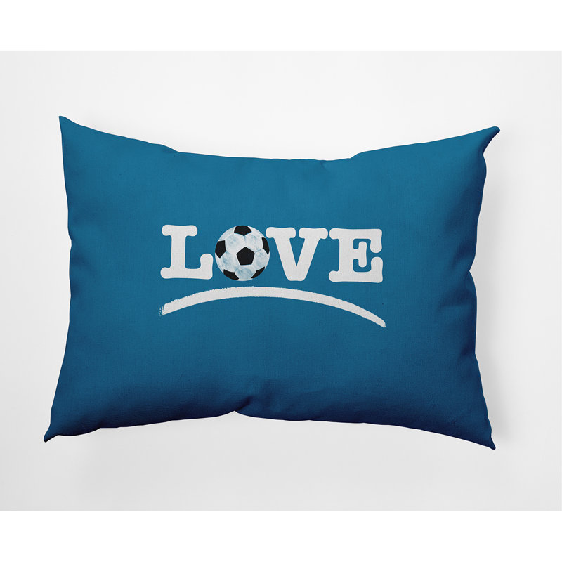  Housse et insert d'oreiller rectangulaire Love, Bleu