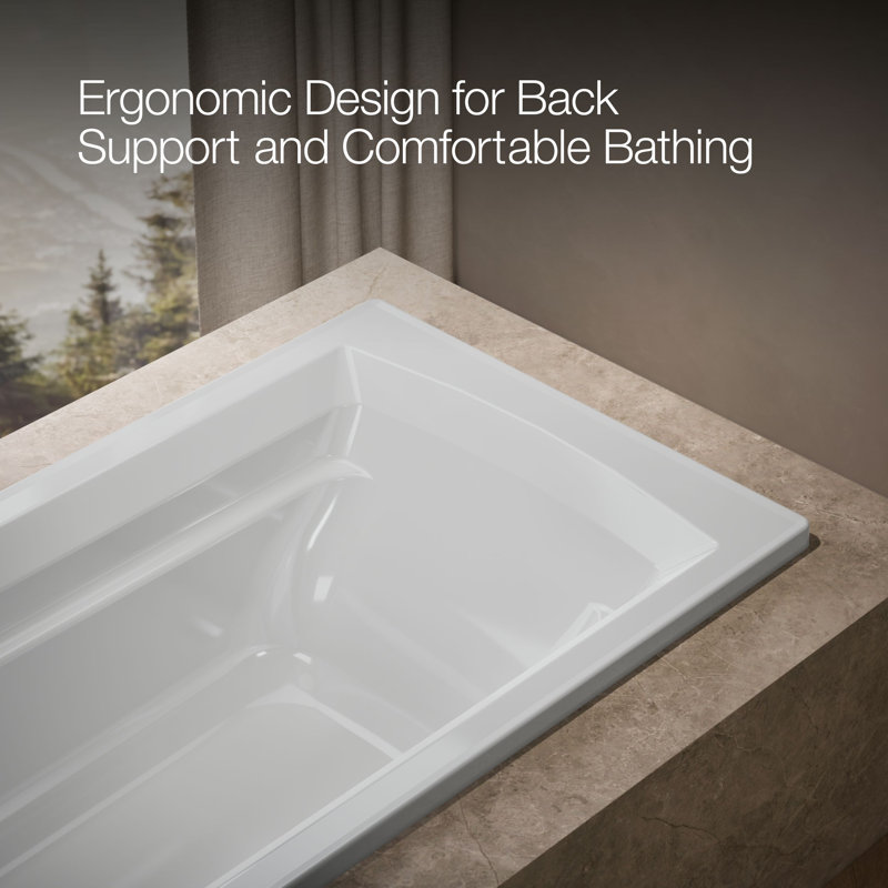 Archer 72" x 36" Drop-In Bathtub, White