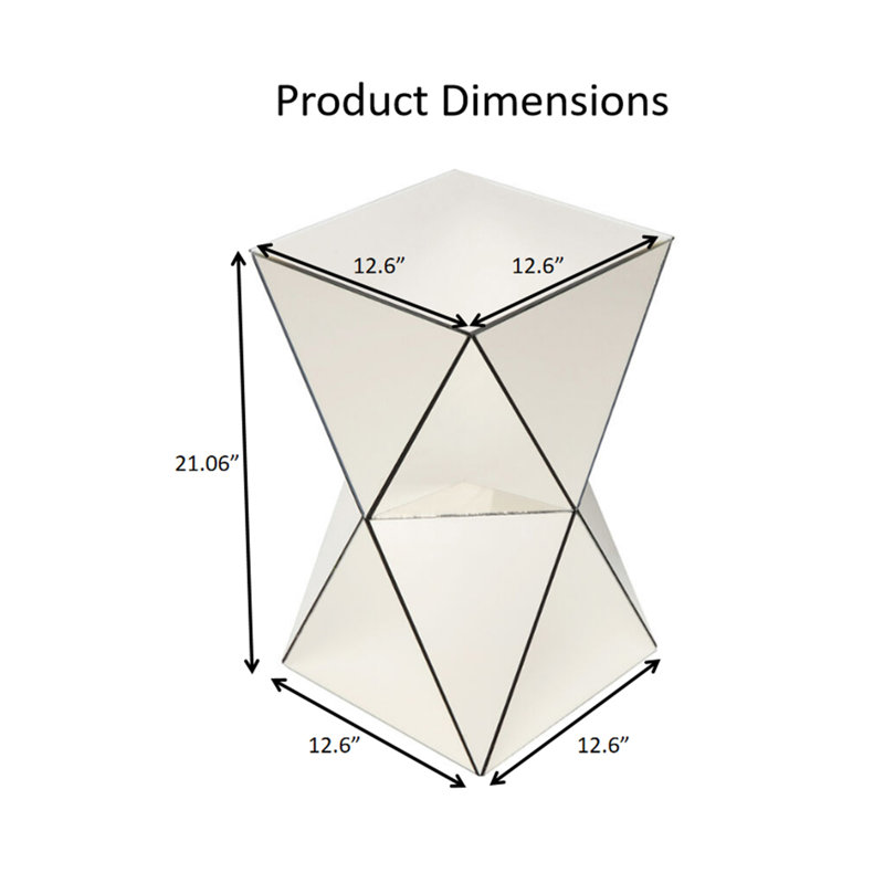 Champagne Mirrored Geometric Side Table