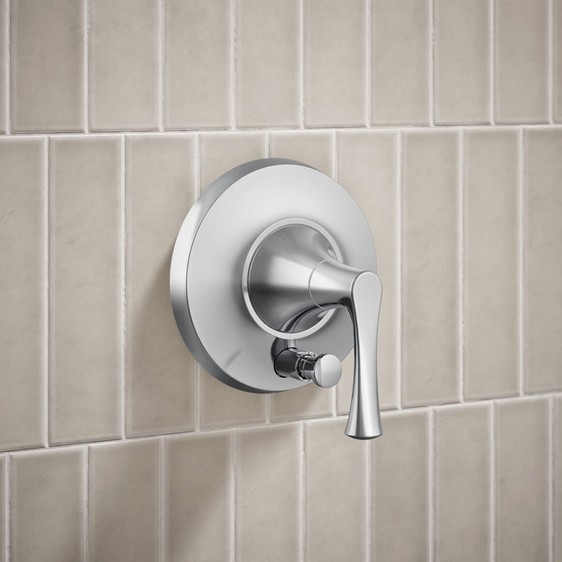 Buckley Rite-Temp Shower Trim Kit With Push-Button Diverter, Without Showerhead, Polished Chrome