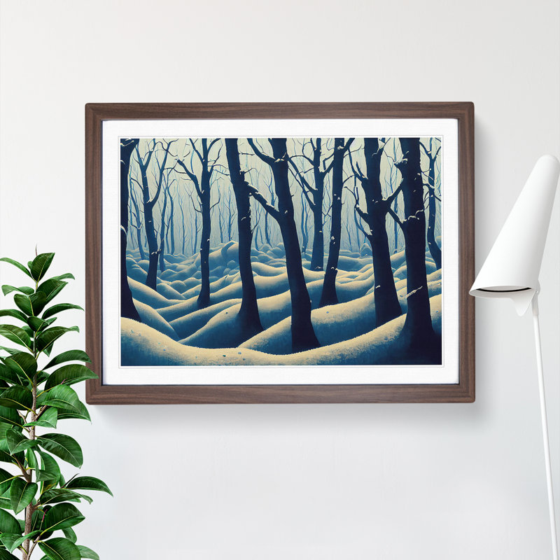 XH1022-10199X Winter Forest Vol.6 1 Piece Single Picture Frame Wall Art, 25cm H x 34cm W x 2cm D, Walnut