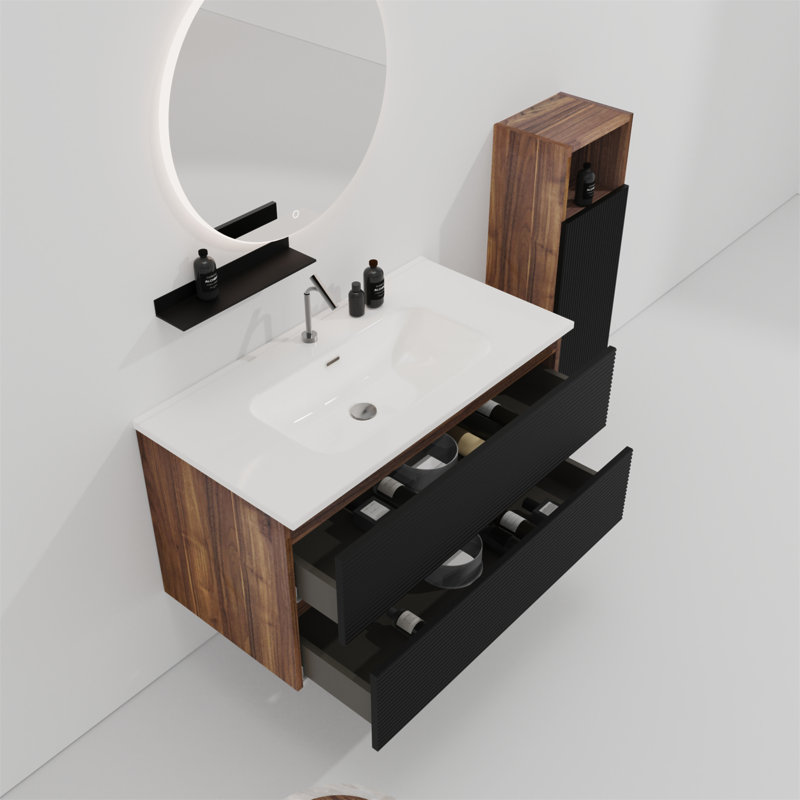 Ensemble de meuble-lavabo mural flottant pour salle de bain moderne Grace