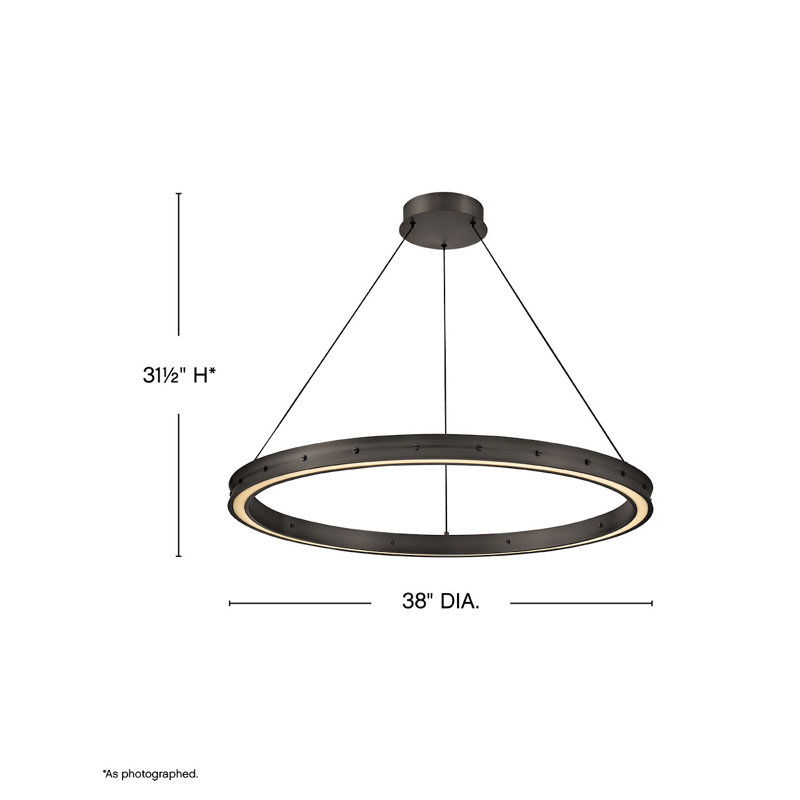ALTHEA Chandelier, 31.5" H x 38" W x 38" D, Satin Black