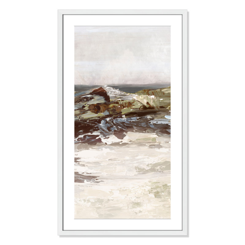 «Stoney Peak Print» par Casa Fine Arts, Blanc, Reproduction encadrée avec passe-partout, H 35,5 po x l 20,5 po x P 1,25 po