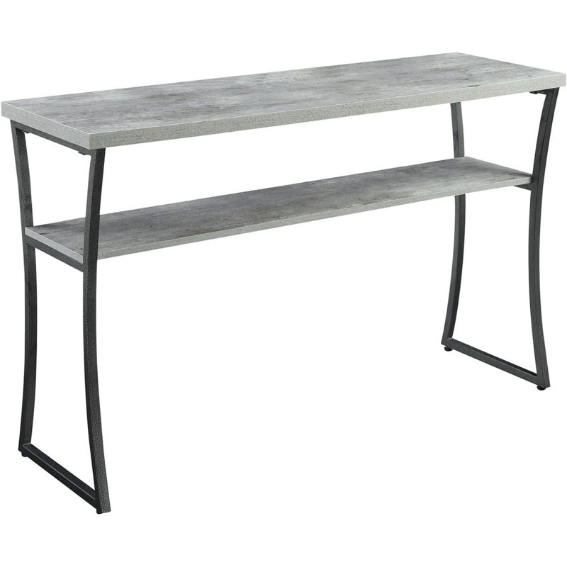 X-Calibur Console Table With Powder Coated Metal Frame And Melamine Veneer, Transitional Style Design
