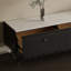 Meuble télé rétro en bois manufacturé en bois fritté noir-299374166