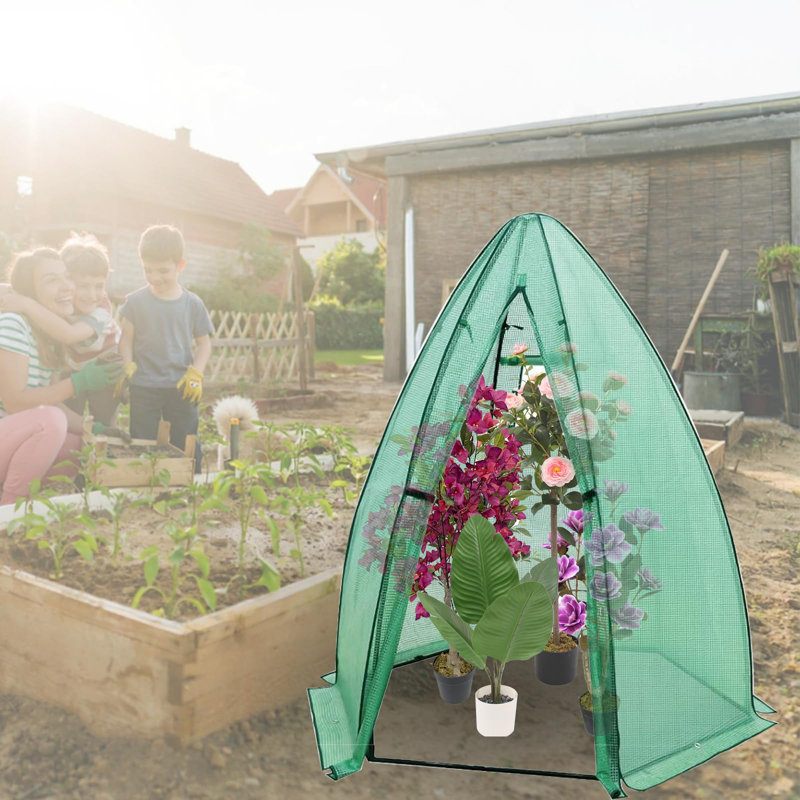 Greenhouse for Outsides, 54”x 54”x 71” Heavy Duty Green House Tent with Durable PE Cover, Garden Plant Protector with Zippered Door Mesh Window for Vegetables Flowers Fruits Herbs