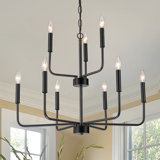 Velleda 9 - Light Modern Linear 2 Tier Dimmable Candle Style Classic / Traditional Chandelier
