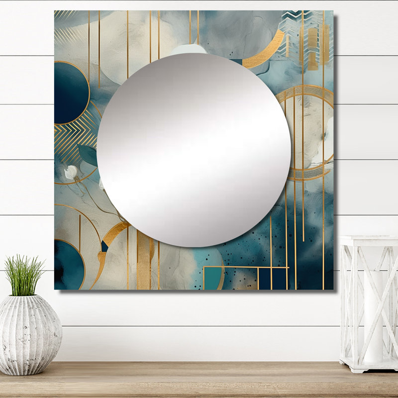 Mikonos - Miroir floral carré pour décoration murale, 23 po x 23 po