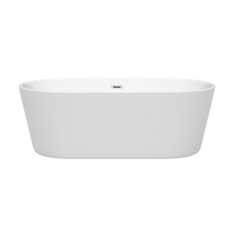 Carissa 67'' x 31.5'' Soaking Acrylic Bathtub, Polished Chrome