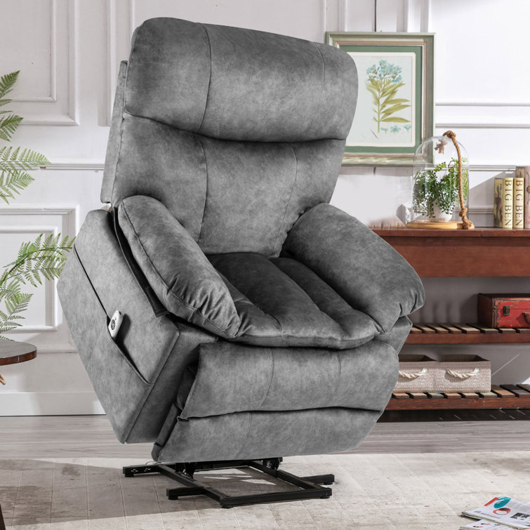 Latitude Run® Big Man Recliner in 26-inch Seat Width, Large Power Lift Chair  with Heated Massage & Cup Holder