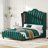 House of Hampton Velvet Upholstered Wingback Bed With LED Light-1145318854-1149318520