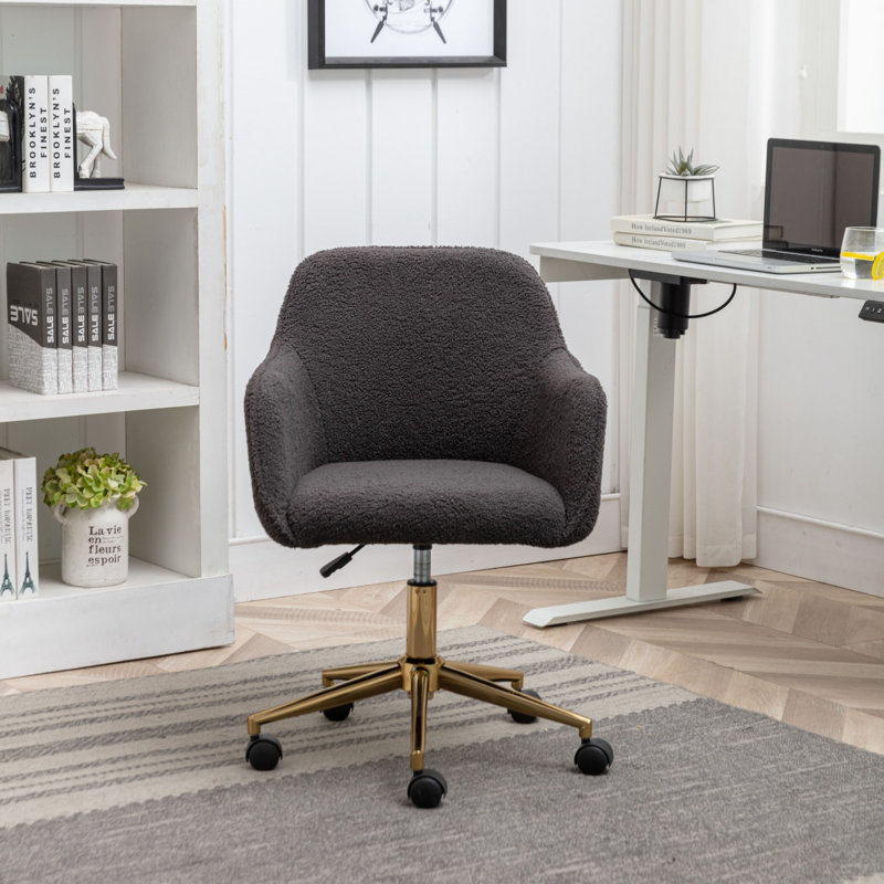 Adailyn Wool Office Chair, Dark Grey