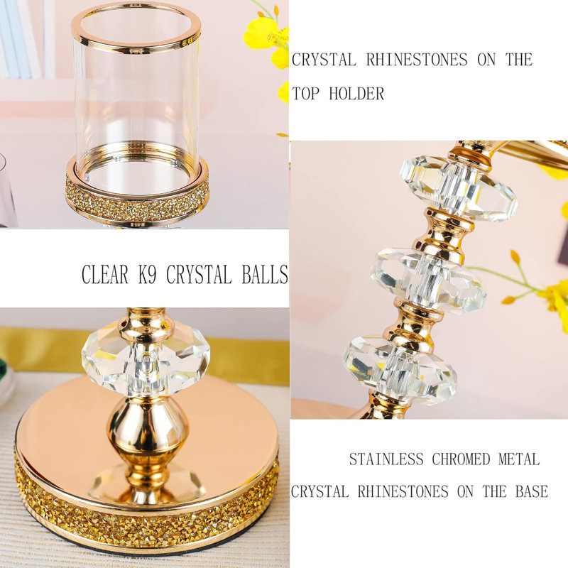 Crystal Pillar Candle Holder