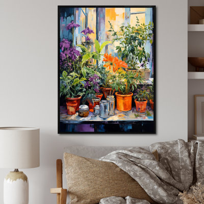 Fauvist Herbs Pottery Flavors 4 - Floral Herbs Wall Art