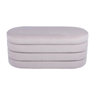 Banc en velours taupe avec rangement