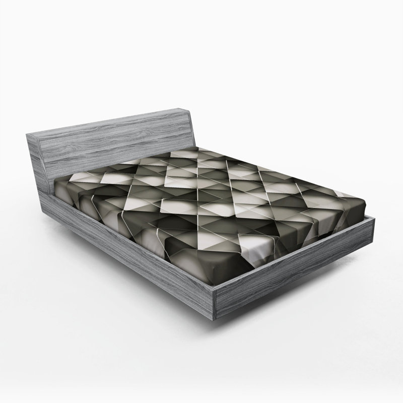 Microfiber Geometric Fitted Sheet, Full/Double Fitted Sheet