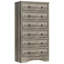 Commode de 132 cm de hauteur pour chambre à coucher, meuble de rangement en bois à 6 tiroirs