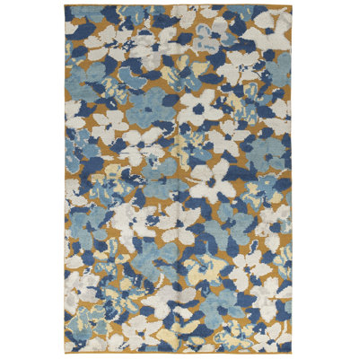 Meraki Floral Blue Gold 6X9