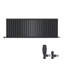iBathUK Princia Horizontal Double Oval Panel Radiator Angled Valve-624311153-624311152