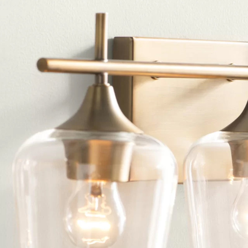 Éclairage pour meuble-lavabo à intensité variable Breena en laiton chaud, Laiton chaleureux, Clear