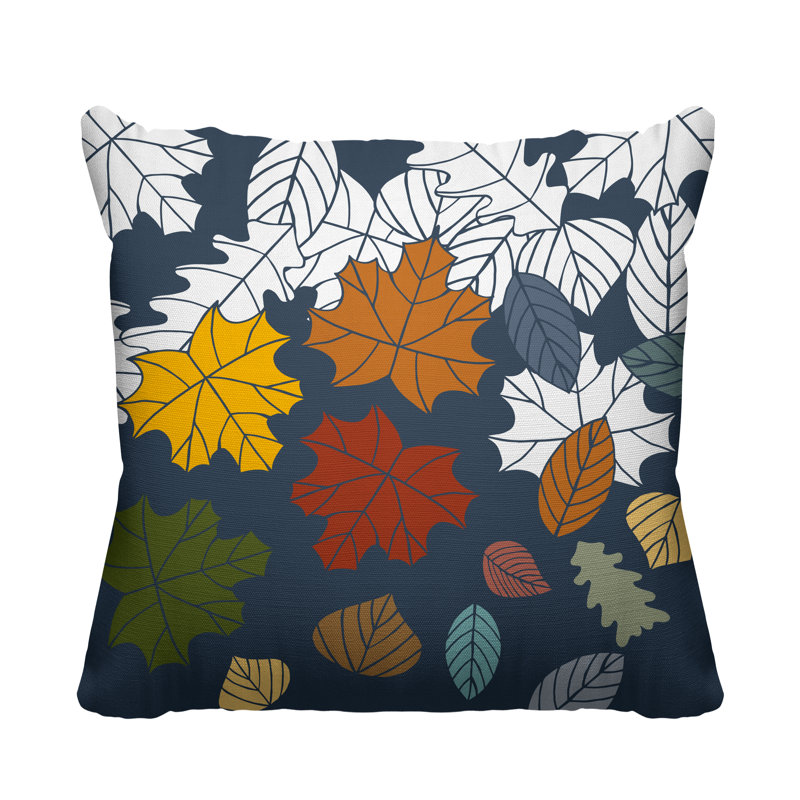 Coussin intérieur / extérieur Collin Maple Leaf, 15 po x 15 po, Ardoise, Carré
