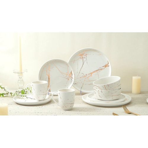 Stone Lain Zora 16-Piece Dinnerware Set Porcelain