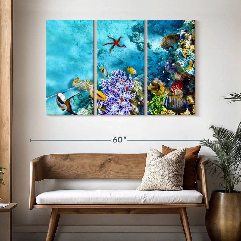 Life Underwater Scene, 32" H x 50" W