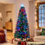 Pre Lit Fiber Optic Fir Christmas Tree with Multicolor Lights Star and Topper Metal Stand-735773755