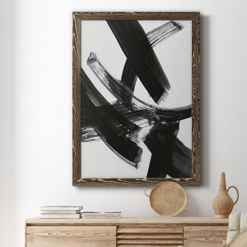 Black Magic I - peinture sur toile encadrée, H 20 po x l 17 po x P 1 po, Noyer